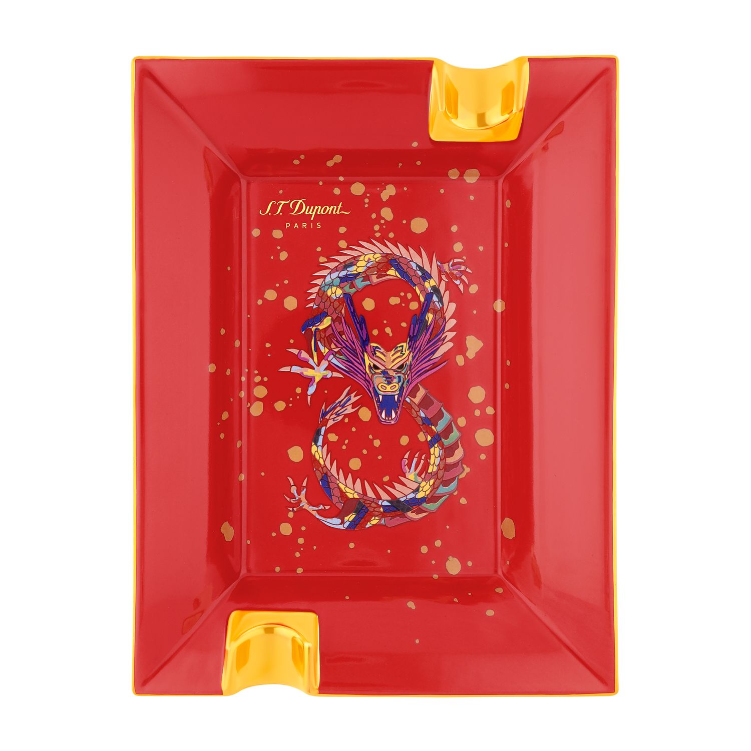 ST Dupont Large Ashtray Year of the Dragon Burgundy - Limited Edition