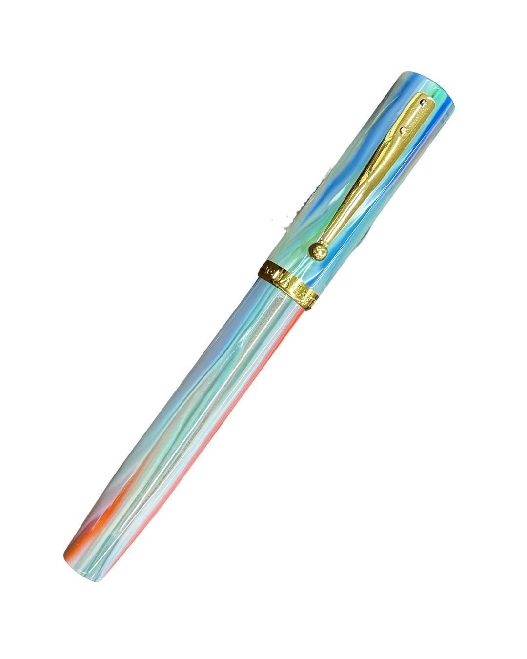 Magna Carta Mag 600 Cellulose Radiant Blue Nib #6 14K True Flex Nib.