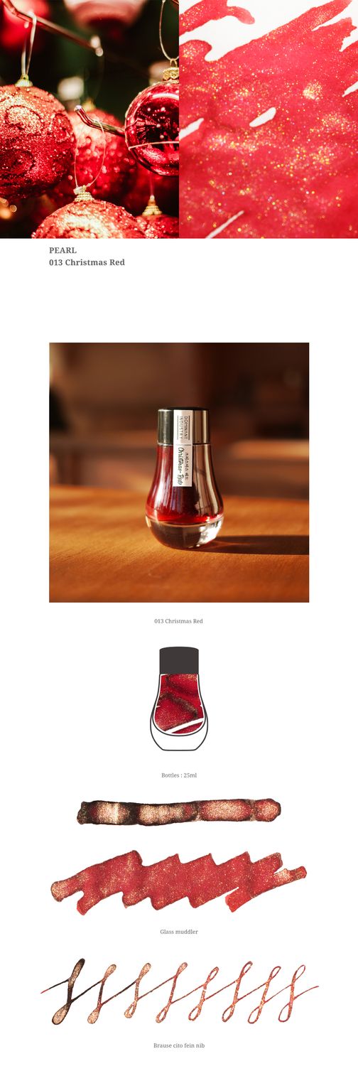 Dominant Industry Pearl Series 013 Christmas Red Fountain Pen ink