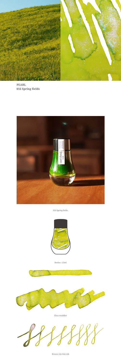 Dominant Industry Pearl Series 016 Spring Fields Fountain Pen ink