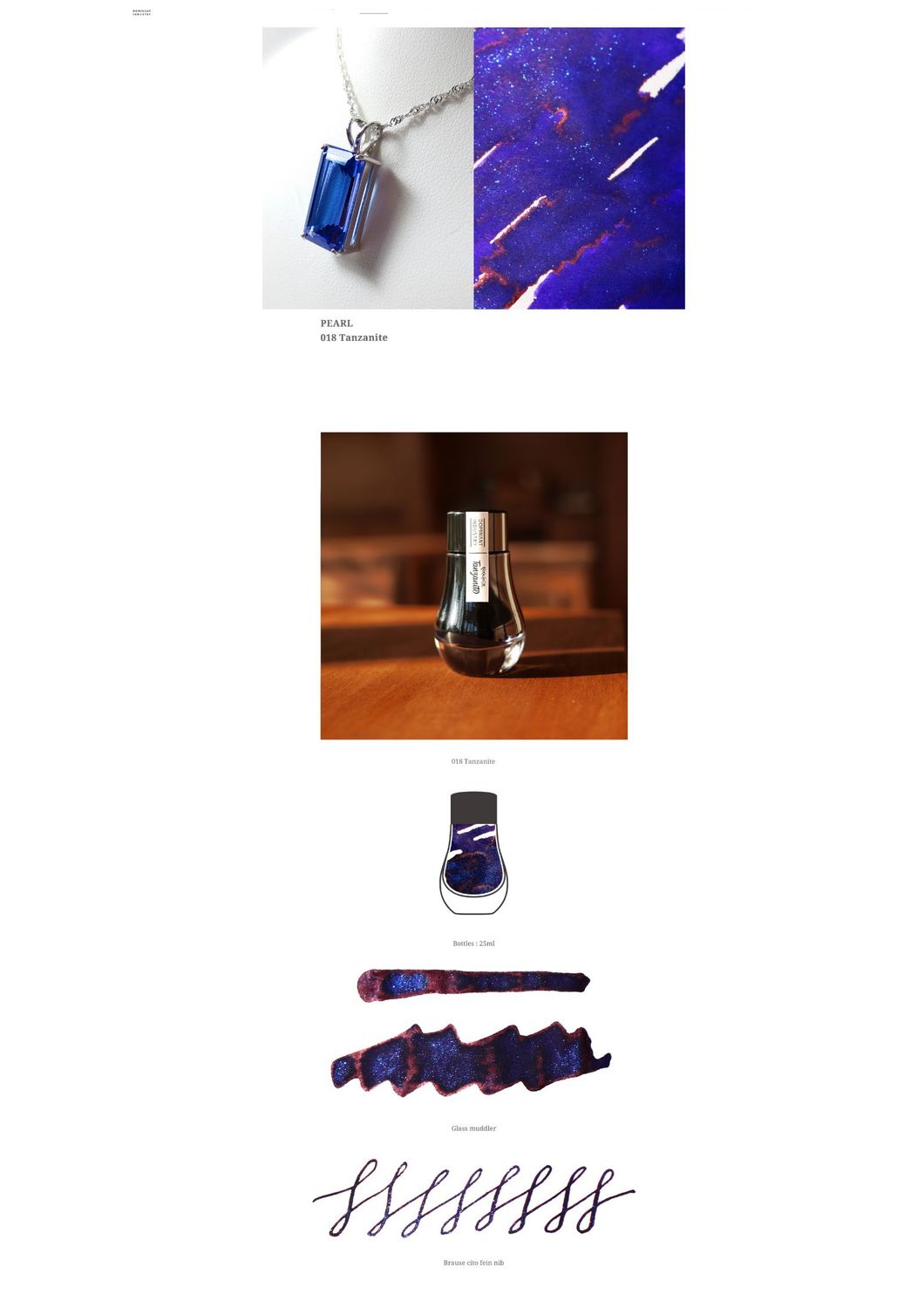Dominant Industry Pearl Series 018 Tanzanite Fountain Pen ink