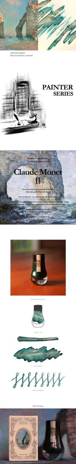 Dominant Industry Pearl Series 028 Les Falaises a Etretat Fountain Pen ink