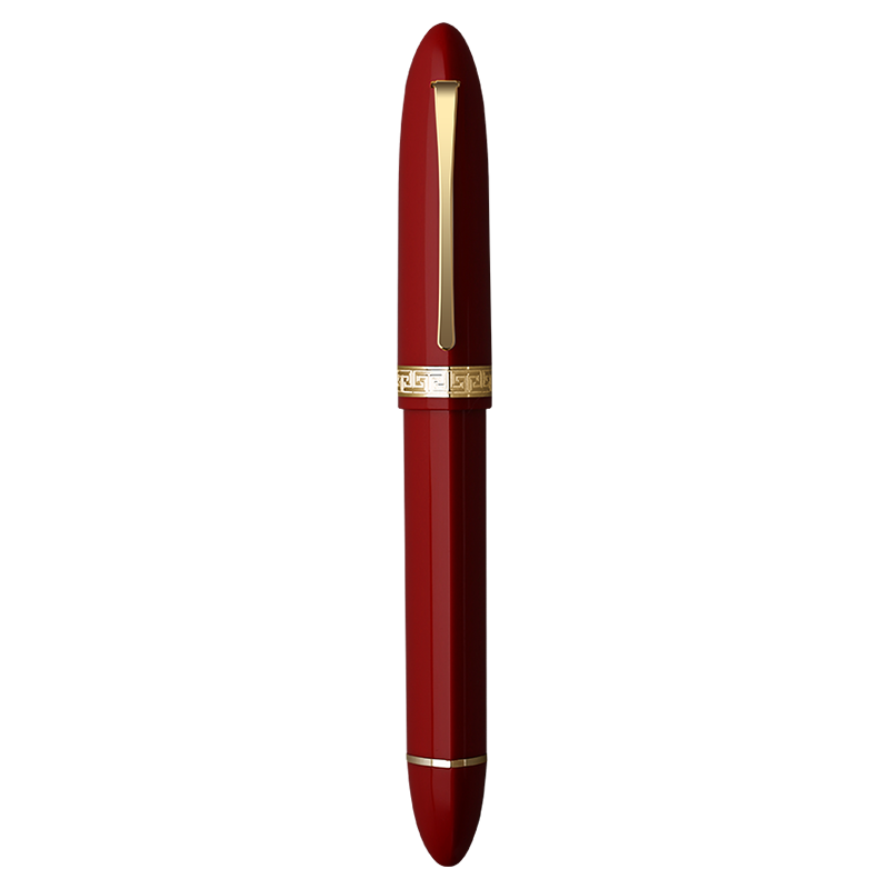 Moonman V60 Red with Gold clip -  Piston filled  Fountain Pen Fine and Extra Fine Stainless steel nib, Nib Size: Extra Fine