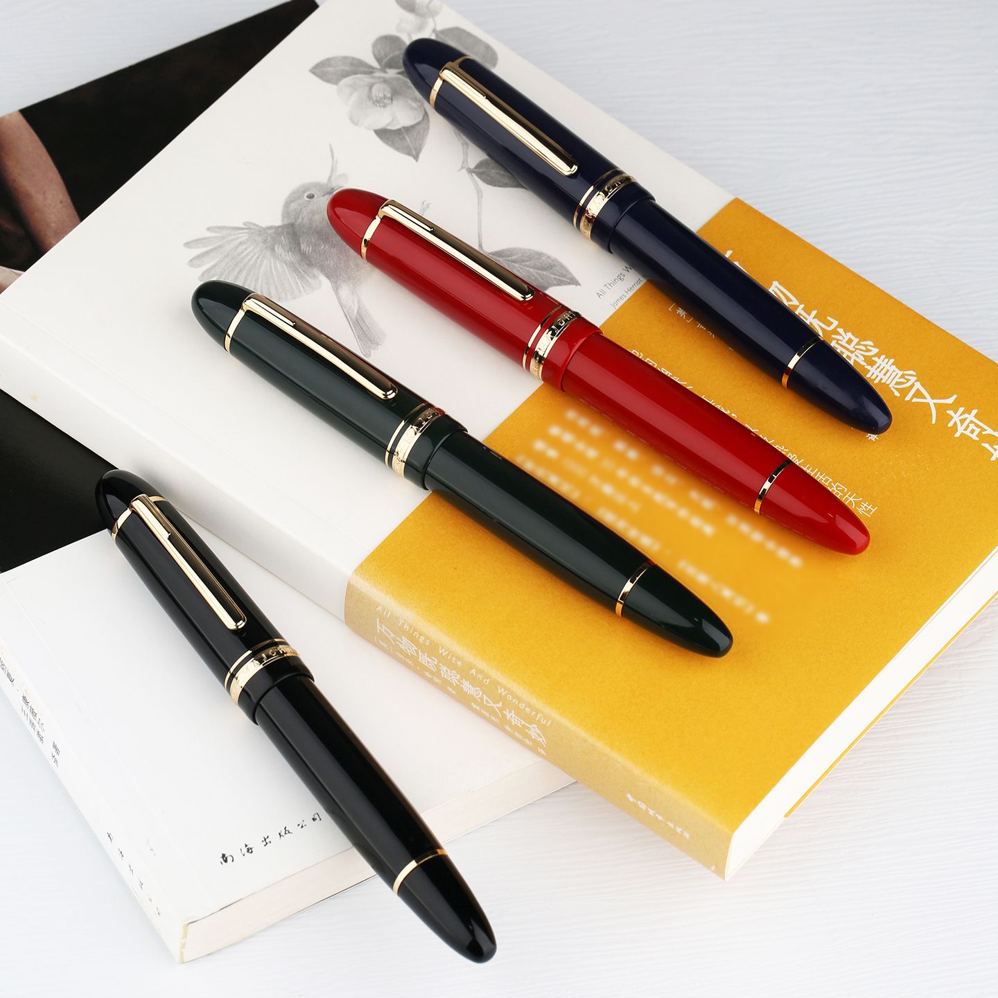 Moonman P141 Fountain Pen Brass Pen Piston Filled # 8 Stainless Steel Nib