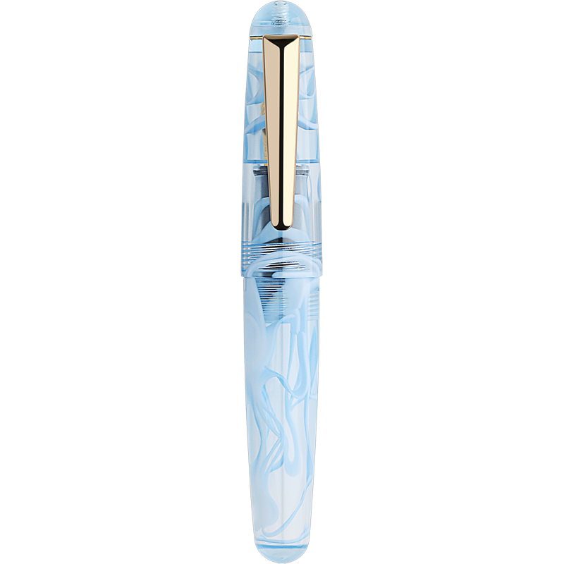 Moonman Q2 Mini Fountain Pen Eyedropper Filling, Phantom Blue Acrylic Pen with Eyedropper