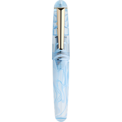 Moonman Q2 Mini Fountain Pen Eyedropper Filling, Phantom Blue Acrylic Pen with Eyedropper