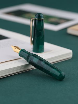 Moonman Q2 Mini Fountain Pen Eyedropper Filling, Forest Green  Acrylic Pen with Eyedropper