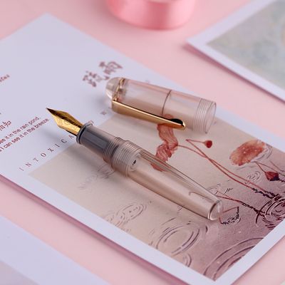 Moonman Q2 Mini Fountain Pen Eyedropper Filling, Glacier White Acrylic Pen with Eyedropper