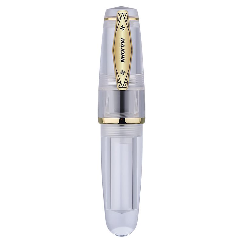 Moonman Q3 Mini Eyedropper Fountain Pen, Transparent Resin Short Pocket Pen, Iridium Nib Large Capacity Writing Pen Case Set