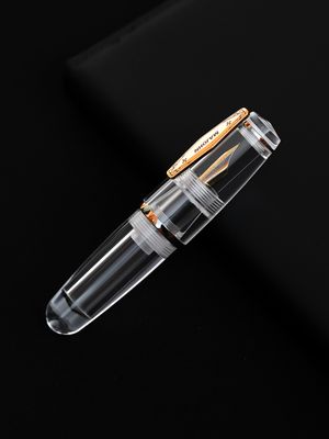 Moonman Q3 Mini Eyedropper Fountain Pen, Transparent Resin Short Pocket Pen, Iridium Nib Large Capacity Writing Pen Case Set