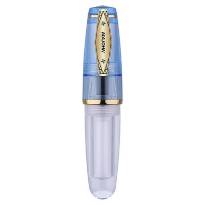 Moonman Q3 Mini Eyedropper Fountain Pen, Transparent Blue Resin Short Pocket Pen, Iridium Nib Large Capacity Writing Pen Case Set
