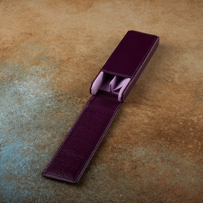 KRIC 2-PIECE LEATHER PEN HOLDER - VIOLET