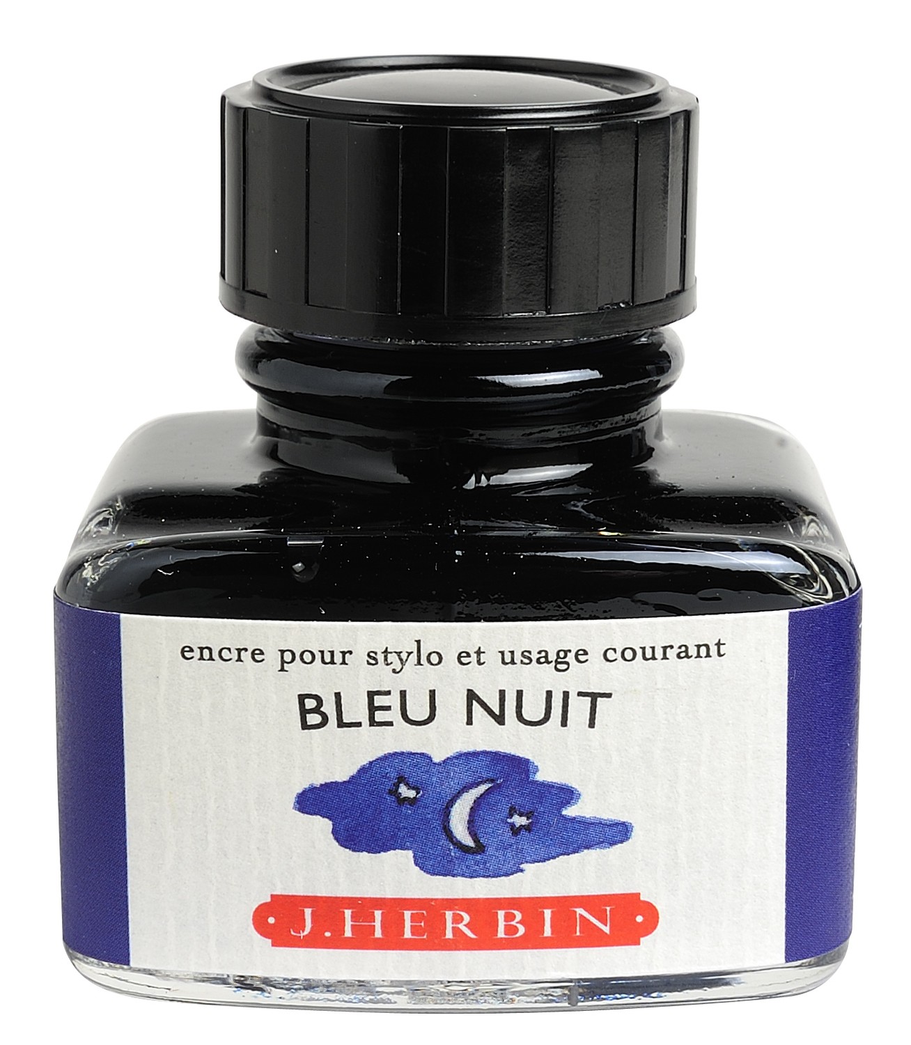 J. Herbin 30 ML Bottle Fountain Pen Ink, Bleu Nuit