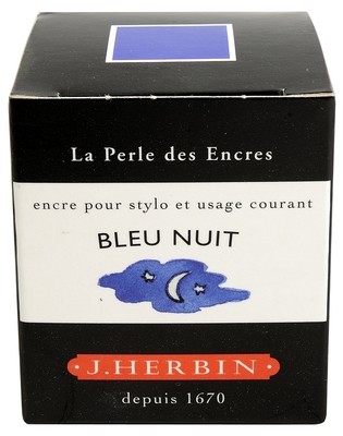 J. Herbin 30 ML Bottle Fountain Pen Ink, Bleu Nuit