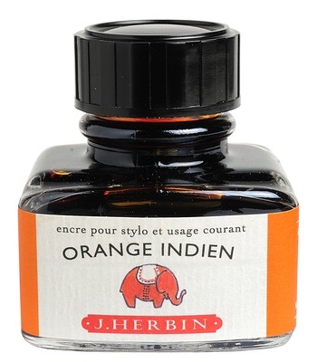 J. Herbin 30 ML Bottle Fountain Pen Ink, Orange Indien