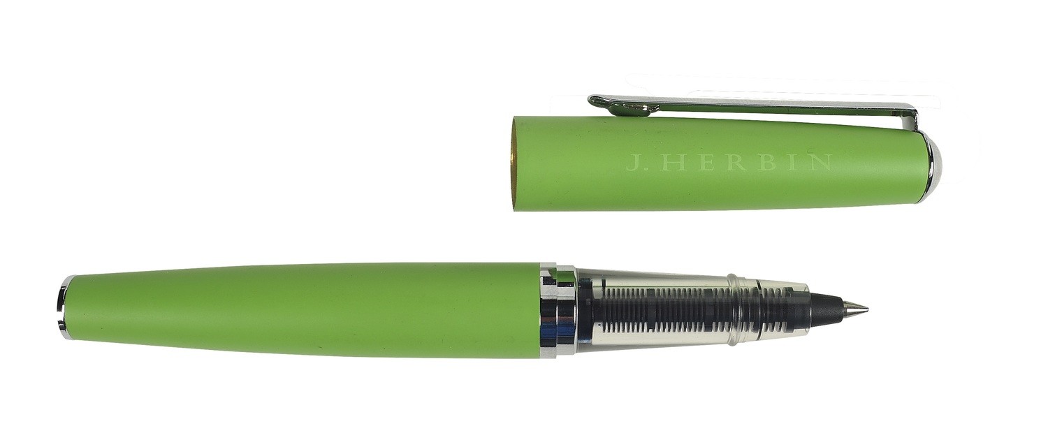 J Herbin Metal Rollerball Pen, Fine Nib - Green - includes one ink cartridge
