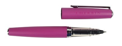 J Herbin Metal Rollerball Pen, Fine Nib - Pink - includes one cartridge