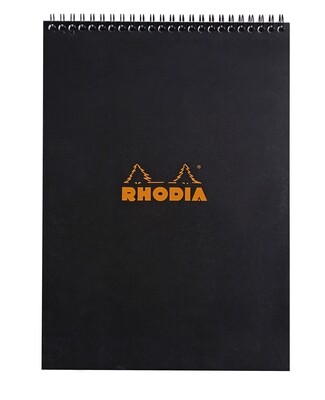 Rhodia Classic Black Wirebound Pad A4 Graph