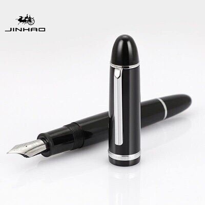 Jinhao X159  Acrylic Fountain Pen, Nib Size # V8 Xtra Fine Nib Silver Trim Classic Design Smooth Writing Pen with Converter.  6 Colours to chose from.