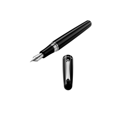 Elmo 01 Fountain, Black, Montegrappa # 6 Stainless Steel Nib