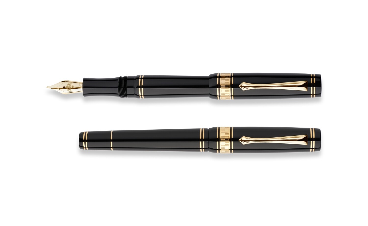 Nettuno 1911 Superba Resin Fountain Pen Steel Nib, Colour: Black, Nib Size: Extra Fine