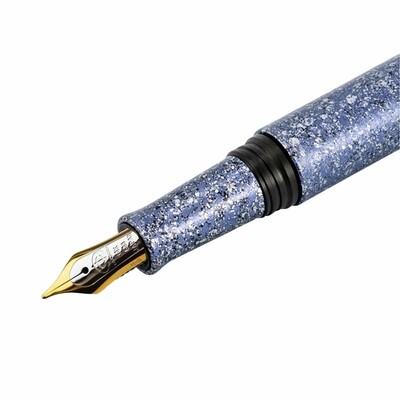 Taccia Granite Stone Fountain Pen Purple 14 K Gold Broad nib
