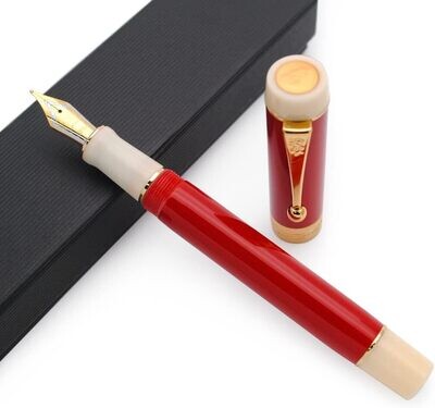 Jinhao Model 100 - Two Tone Red and Cream - 18 KGP nib