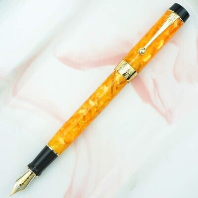 Jinhao Model 100 - Two Tone Orange and Black - 18 KGP nib
