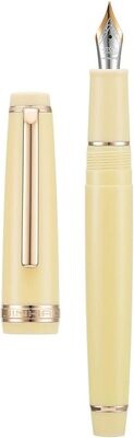 JINHAO 82 Resin Fountain Pen Golden Clip and Trims, Two Tone -  #5 Iridium nib in options:  EF, F, M, Fude - Converter included