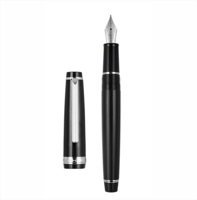 JINHAO 82 Resin Fountain Pen Silver Clip and Trims, -  Silver #5 Iridium nib in option of EF, F, M, Fude with Converter.