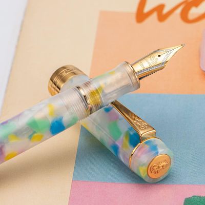 Jinhao Model 100 - Rainbow Marble - 18 KGP nib