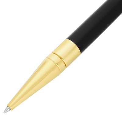 ST DUPONT  W Initial Ballpoint Pen Black With Golden Trims - New Version
