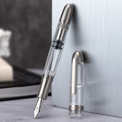 Asvine P36 Titanium and Acrylic Fountain Pen Bock Steel