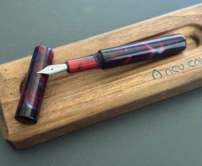 Nev Kalem Amber Fountain Pen # 6 Jowo Stainless steel Silver Nib - Mesk