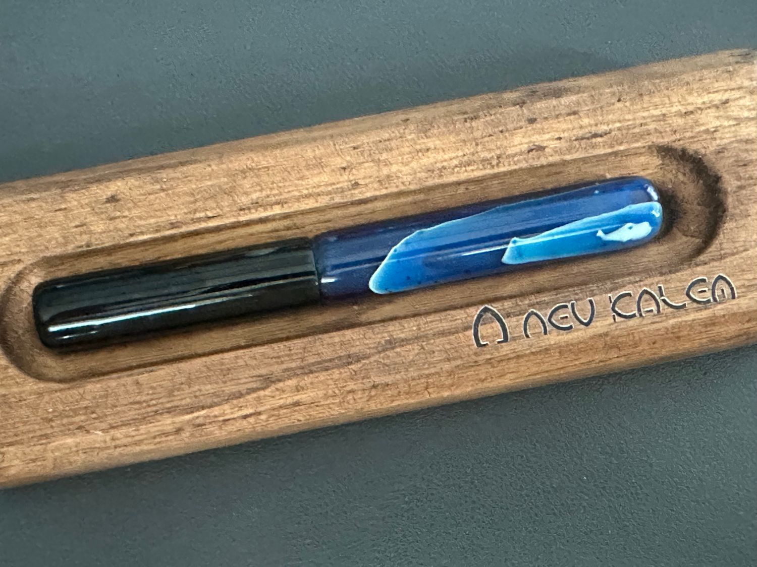 Nev Kalem Amber Fountain Pen # 6 Jowo Stainless steel Gold Nib - Okyanus