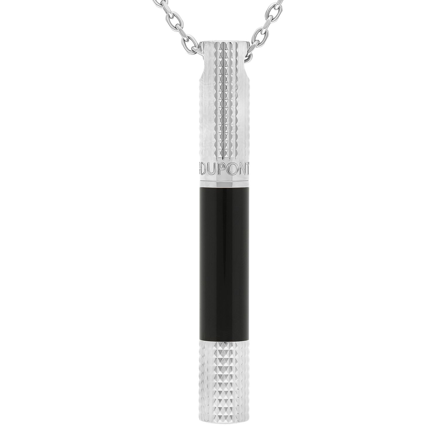 ST DUPONT Mini Ballpoint Pen Necklace Black Chrome
