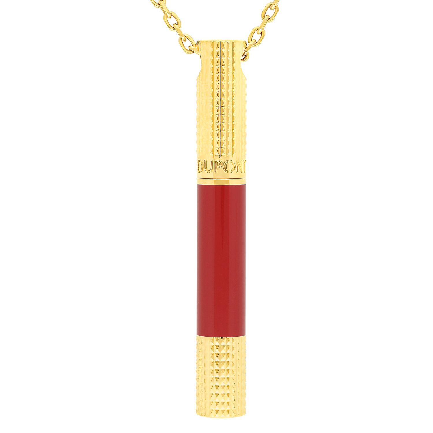 ST DUPONT Mini Ballpoint Pen Necklace Burgundy Golden