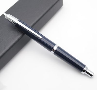 Jinhao Model 20 Blue Chrome Fountain Pen - Fine Nib