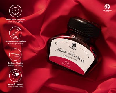 Octopus Fountain pen ink Red. 30 ml
