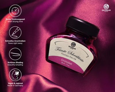 Octopus Fountain pen ink Orchid. 30 ml