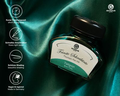 Octopus Fountain pen ink Deep Green. 30 ml