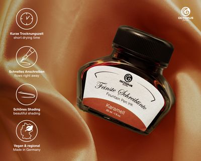 Octopus Fountain pen ink Caramel. 30 ml