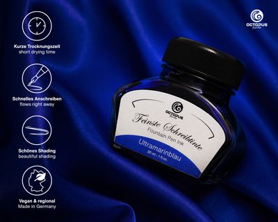 Octopus Fountain pen ink Ultramarine Blue. 30 ml
