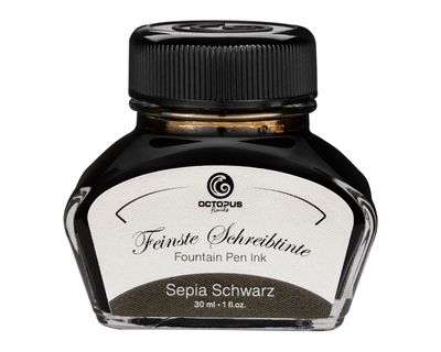Octopus Fountain pen ink Sepia Black. 30 ml