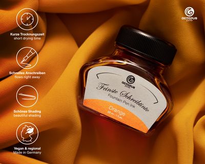 Octopus Fountain pen ink Orange. 30 ml