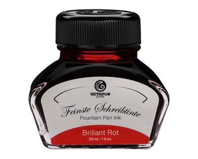 Octopus Fountain pen ink Brilliant Red. 30 ml
