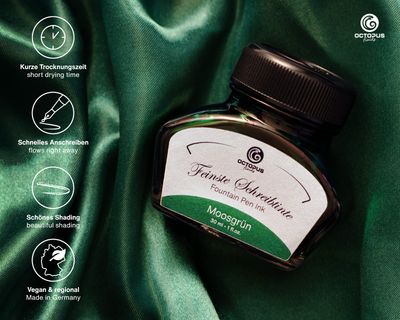 Octopus Fountain pen ink Moss Green. 30 ml