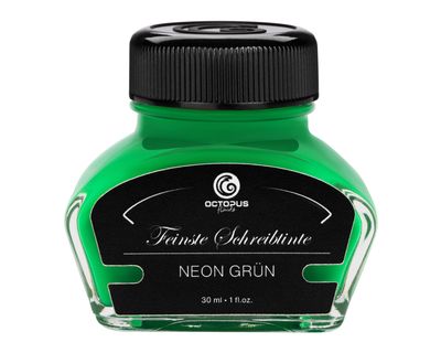 Octopus Fountain pen ink Neon Green, pigmented, fluorescent, 30 ml