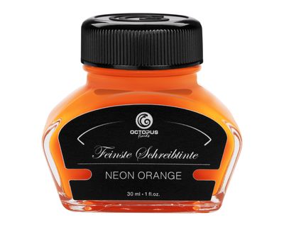 Octopus Fountain pen ink Neon Orange, pigmented, fluorescent, 30 ml