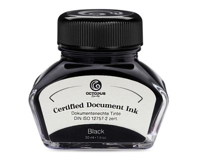 Octopus Document Ink black, document-proof ink, certified according to DIN ISO 12757-2, 30 ml